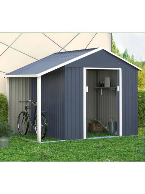 Kerti fém tároló ház előtetővel 300 x 195 x 178 cm 5,8 m² GH608-X