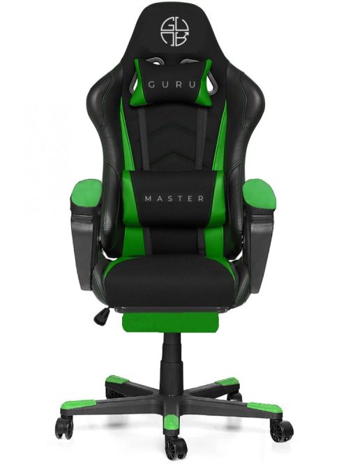 Master GM2-GN-L kényelmes főnöki gamer szék forgószék lábtartóval