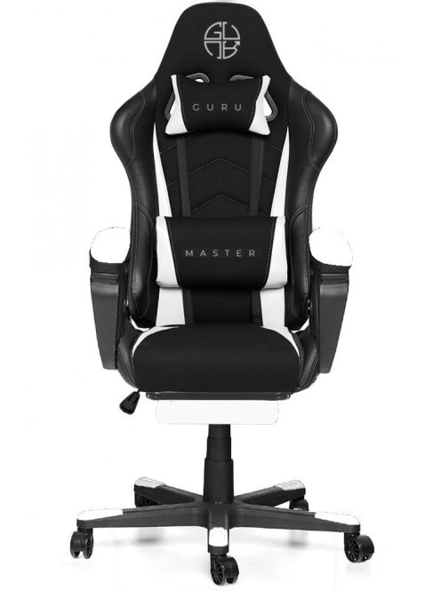 Master GM2-W-L kényelmes főnöki gamer szék forgószék lábtartóval