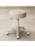 BeComfort GS-Beige gurulós kozmetikai szék állítható magassággal, kör ülőkés, bézs
