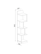 Polcos tároló könyvespolc 38x35x155cm fehér KH13-1