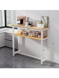 Konyhai bárasztal polcos 100x30x80 fehér KZ02-1