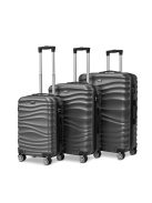 BeComfort L02-G 3 db-os, ABS, guruló, szürke bőrönd szett (55cm+65cm+75cm)