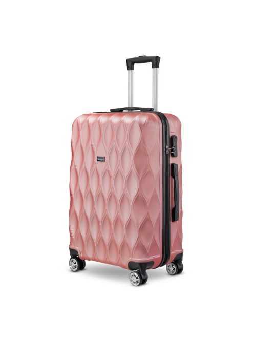 BeComfort L04-R-55, ABS, guruló, rosegold bőrönd 55 cm