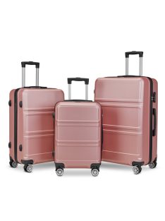   BeComfort L05-R 3 db-os, ABS, guruló, rosegold bőrönd szett (55cm+65cm+75cm)