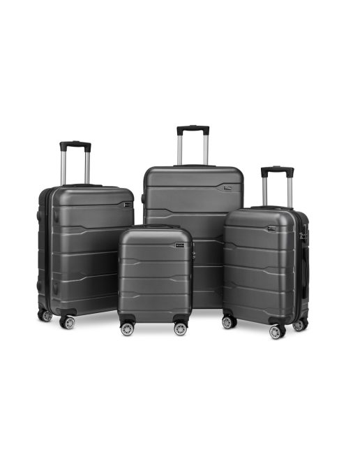 BeComfort L06-G 4 db-os, ABS, guruló, szürke bőrönd szett (45cm+55cm+65cm+75cm)