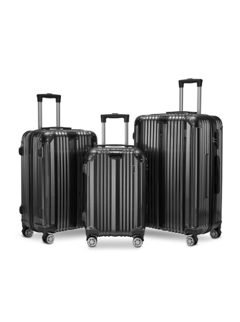 BeComfort L07-G 3 db-os, ABS, guruló, szürke bőrönd szett (55cm+65cm+75cm)