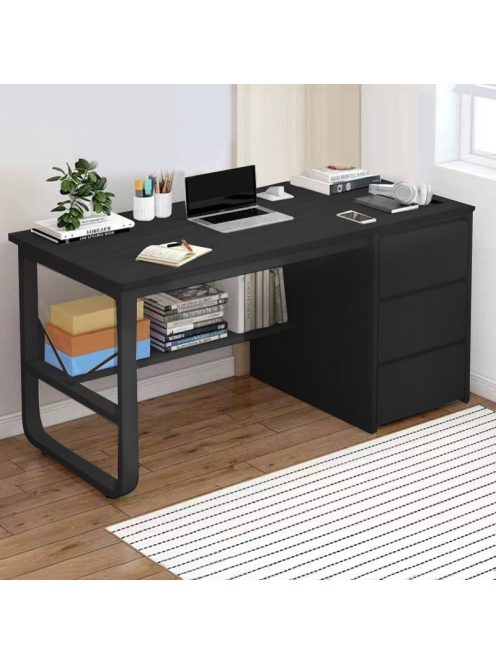 Fiókos íróasztal 120x50x73,5cm fekete 	LG03-120
