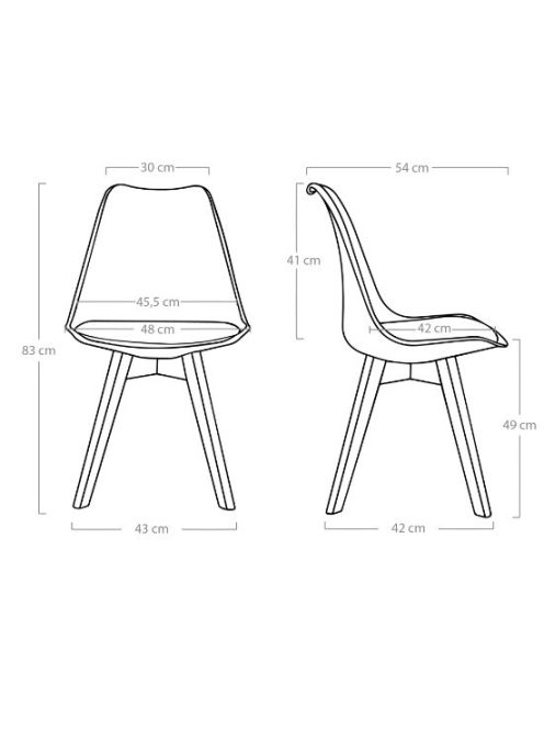 Étkezőszék skandináv dizájn szürke BC OC104-Grey