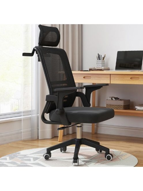 Irodai szék ergonomikus forgószék hintamechanika fejtámla karfa OC14-Black