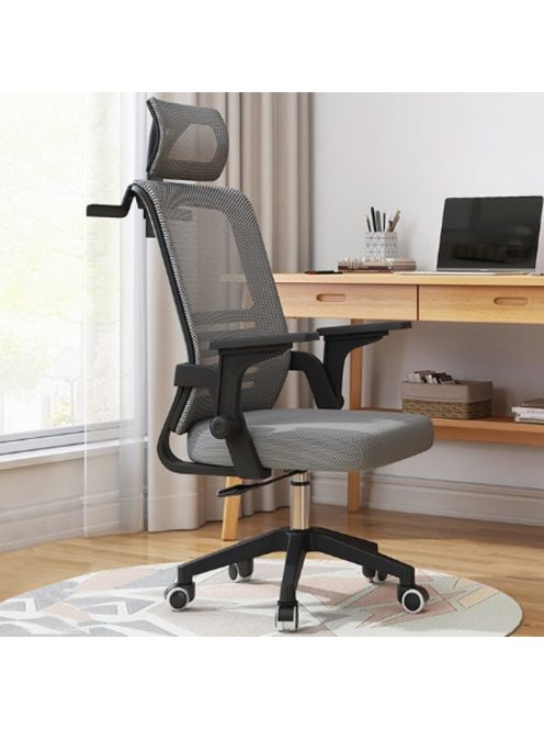Irodai szék ergonomikus forgószék hintamechanika fejtámla karfa OC14-Grey