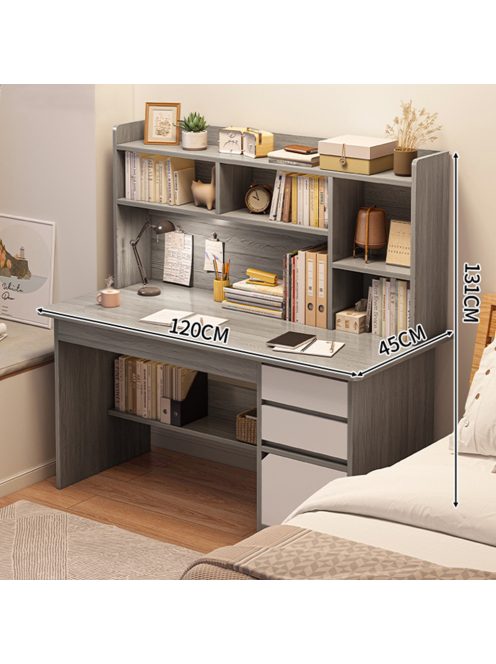 Polcos íróasztal fiókokkal tárolóval 120x45x131cm szürke OT-508-2