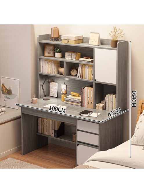 Polcos íróasztal fiókokkal tárolóval 100x45x164cm szürke OT-509-1