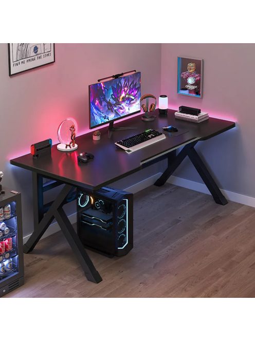 Gamer asztal minőségi íróasztal fekete 140x60x75 cm OTK-B3