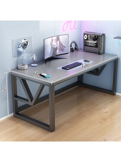 Gamer asztal minőségi íróasztal szürke 120x60x75 cm OTU-G1