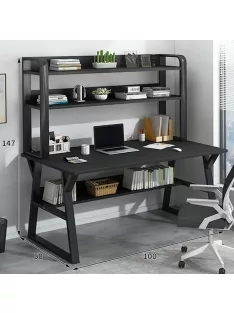 Polcos íróasztal fekete 100x48x145 OTV-B1