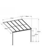 Féltetős alumínium pergola antracit bronz tetővel 303 cm x 312 cm P-312