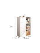 Komód hálószoba nappali bútor 4 ajtós szekrény 50x24x106 cm fehér PN02