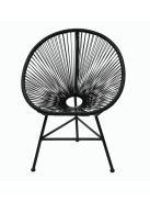 Rattan kerti szék fekete PR-B