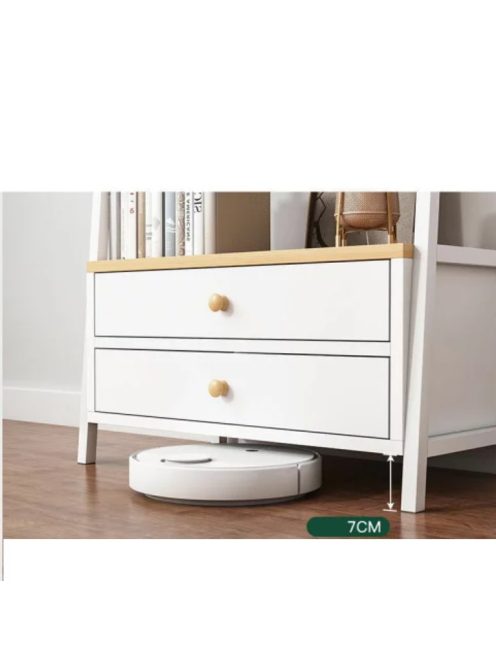 Könyvespolc két fiókkal 40x30x150cm fehér PS05-02