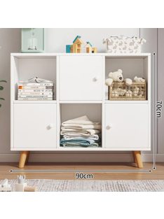   Komód hálószoba nappali bútor 3 ajtós szekrény 90x24x70 cm fehér PZ02