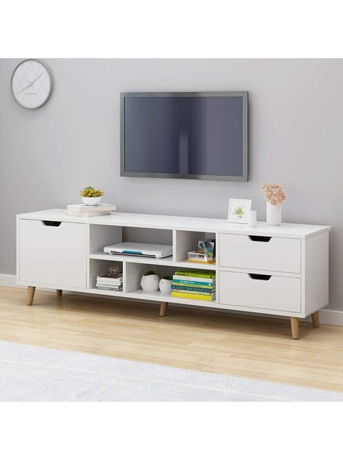 TV-állvány multifunkciós médiaállvány 120x30x38 cm fehér RT01