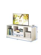 TV-állvány multifunkciós médiaállvány 90x30x41 cm fehér RT09