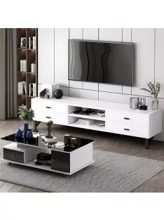   TV-állvány multifunkciós médiaállvány 140x30x40 cm fehér RT12